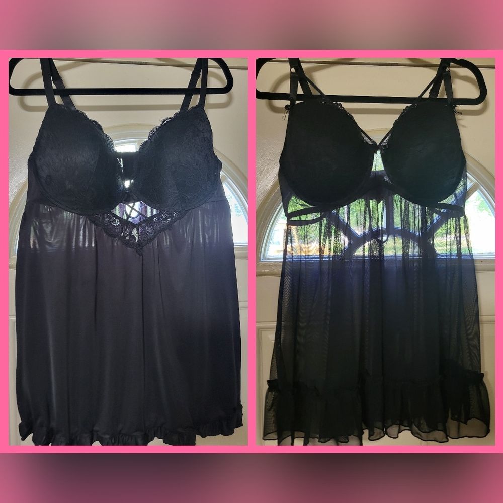 2 Black Baby doll lingerie pieces **Also listed separately**